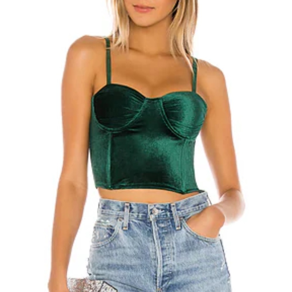 Revolve Superdown Cori Bustier Top in Emerald Green